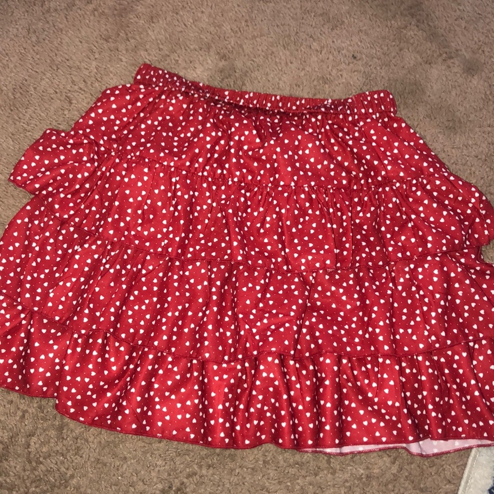 Red heart polka dot skirt